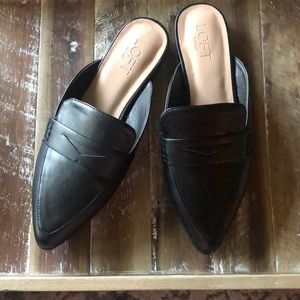 Loft Outlet Black Slip-On Loafer Mule Size 7